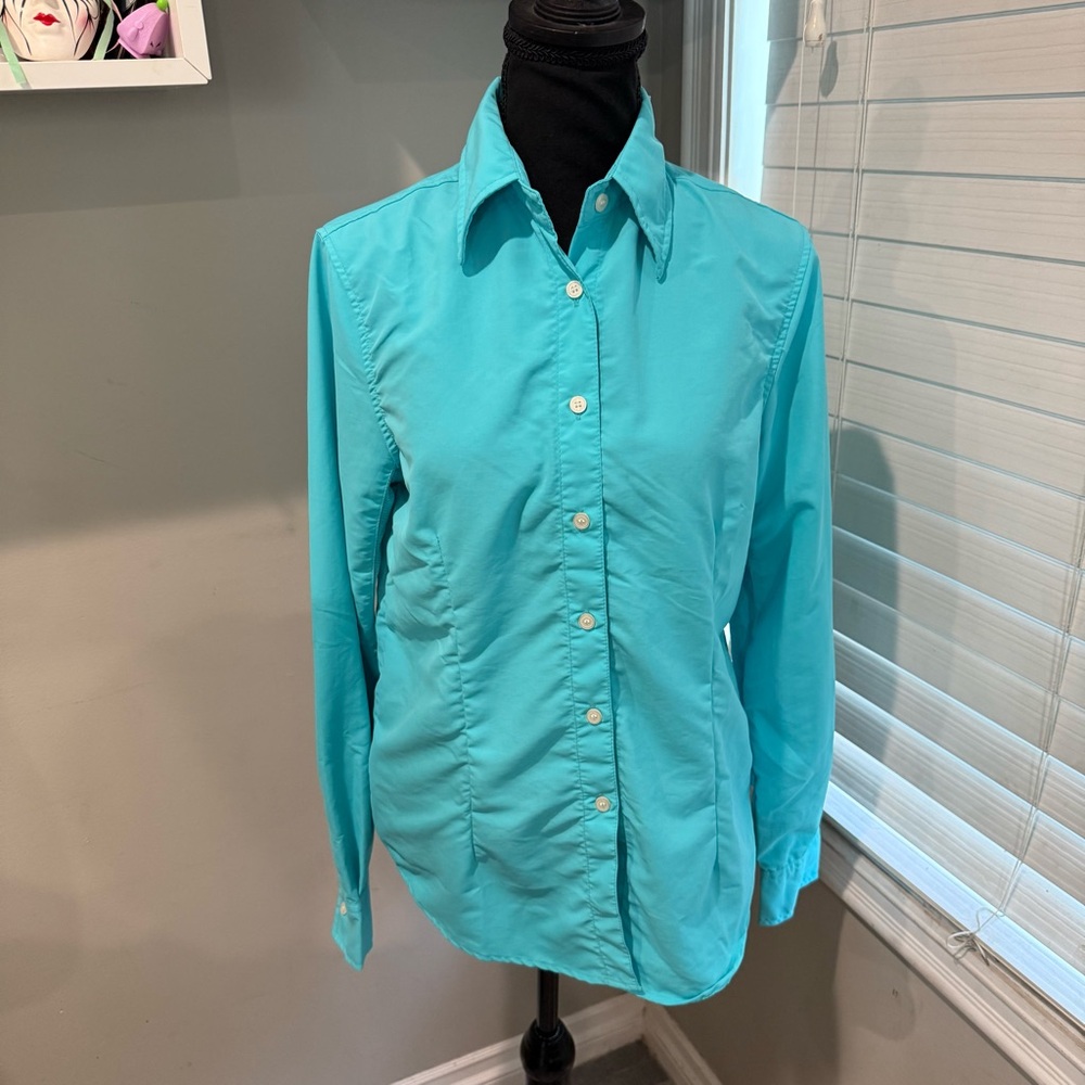 Solumbra Women’s Tailored Fitted‎ Shirt 8 Turquoise